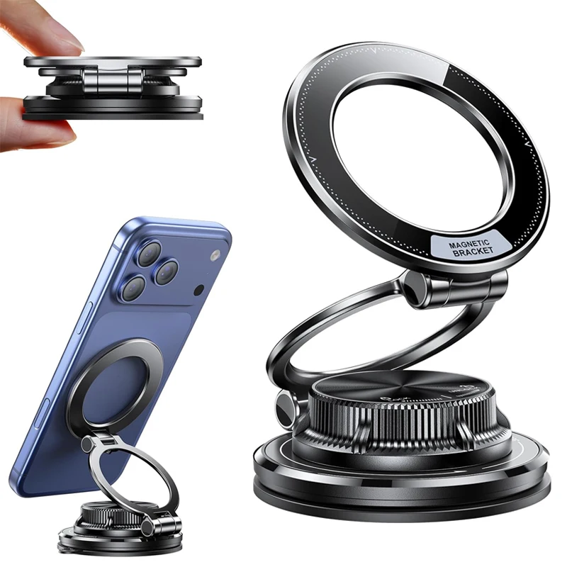 

Magnetic Vacuum Phone Mount 360° Adjustable Car Holder Strong Suction Cup Dashboard Stand for Magsafe for iPhone 17 16 15 14