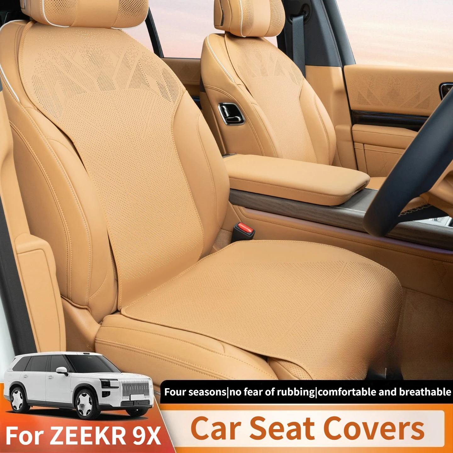 

For ZEEKR 9X Car Seat Covers Seat Protection Pads Nappa Leather Soft Seat Cover Automobiles Interior Modification Accessories