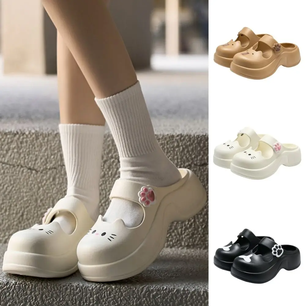 

Kawaii Cute Platform Slippers Women Closed Toe EVA Thick Soled Sandals Soft Anti-slip Women Shoes Summer