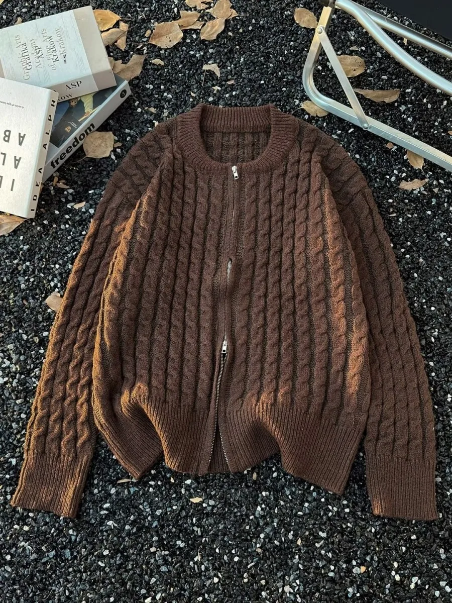 

American Sle V-Ne Knitted Sweater Cardigan Men's Color Casual Loose Fit Winter Outerwear Polyester Fiber