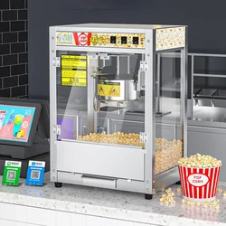 Popcorn Maker Machine 220V Commercial Stainless Steel Tempered Glass/acrylic Plate Electric/Gas Optional аппарат для попкорна