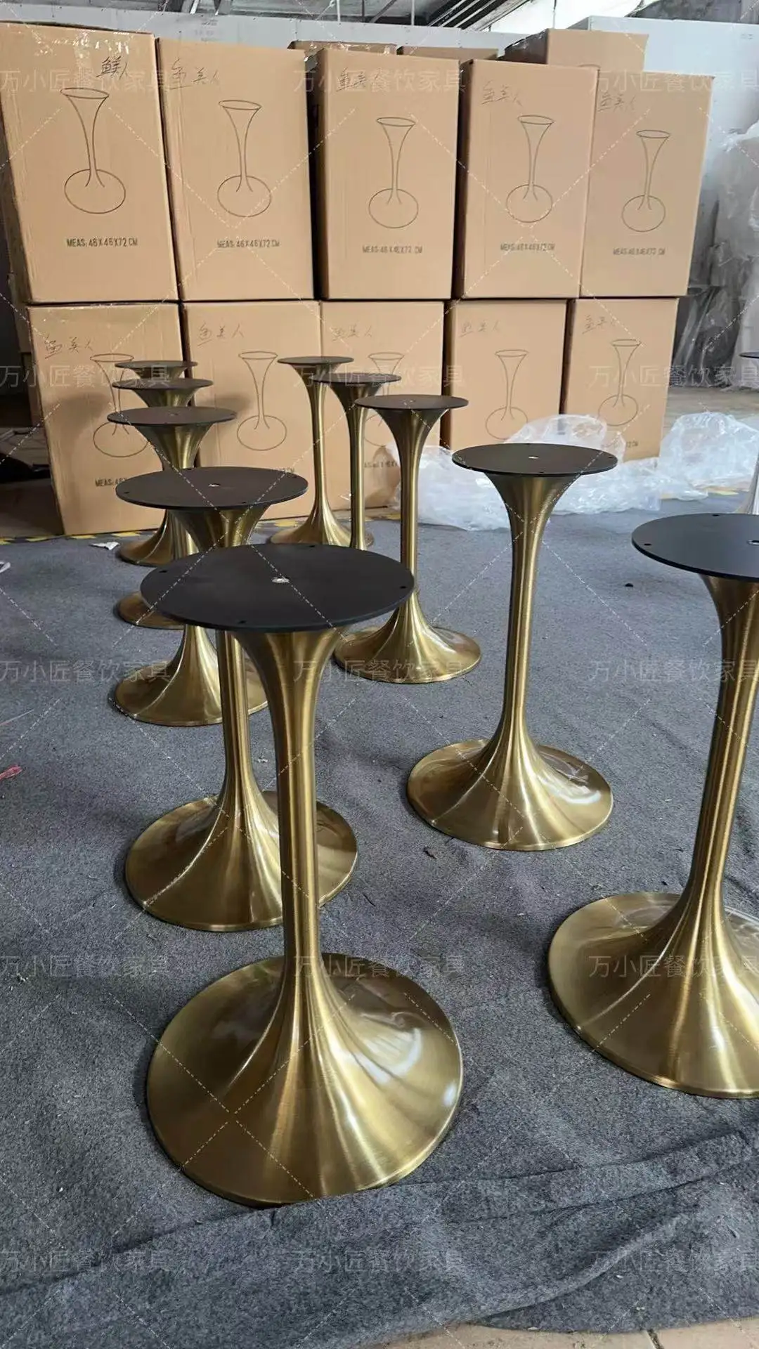 Stainless Steel Negotiation Table Legs Small Waist Table Feet Round Table Light Luxury Horn Base Rock Slab Tulip Edge Few Bracke