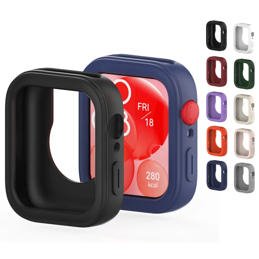 Soft TPU Case para Huawei Watch, Smartwatch Screen Protector, Bupmer, Silicone Protection Frame Cases, Fit 3