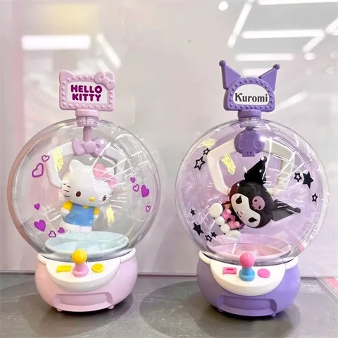 Sanrio Kawaii Doll Clamping Machine Series Figure Mymelody Cinnamoroll Kuromi Hellokitty Action Figurines Model Gift Toys