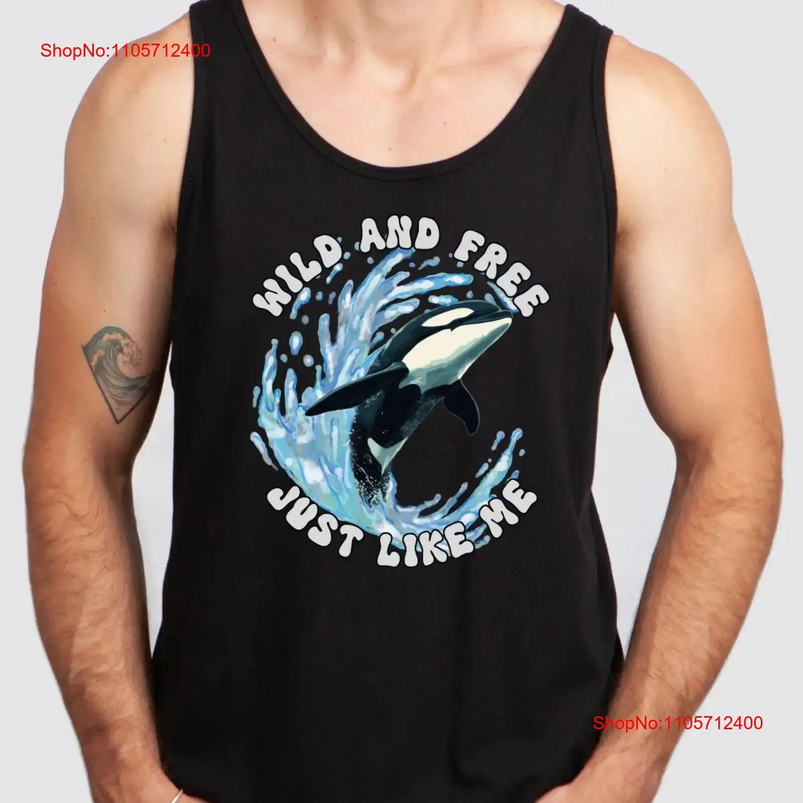 Wild and free Orca Whale T shirt Killer Ocean Lovers Wildlife Marine Animal vest vintage Washed streetwear Breathable Unisex