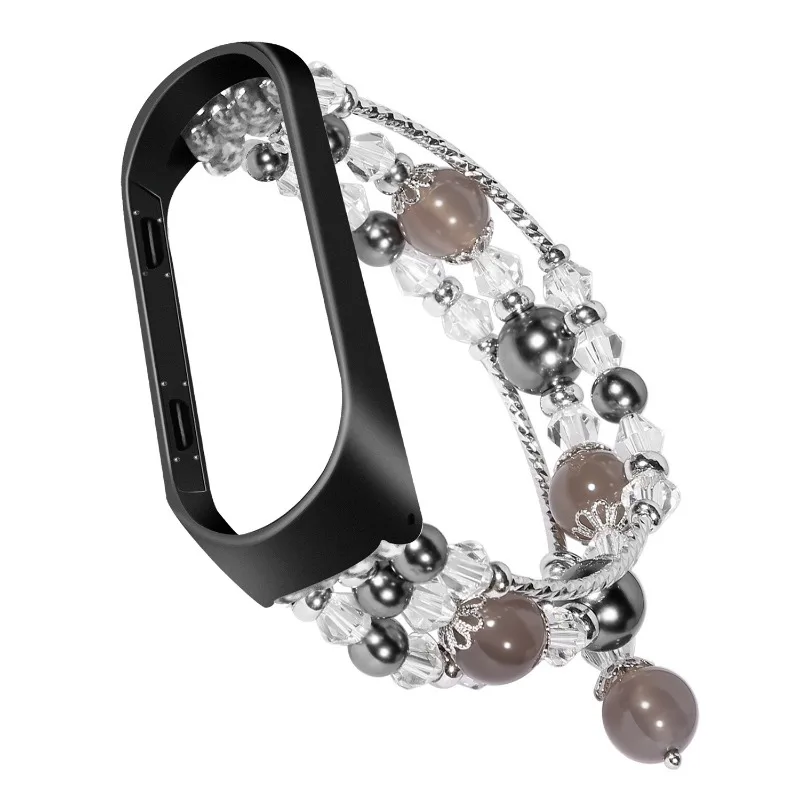 Pulsera elástica de joyería para Xiaomi Mi Band, pulsera inteligente de cuentas para mujer, pulsera de moda para Mi Band 7, 3, 4, 5, 6, Mi5, Miband 6