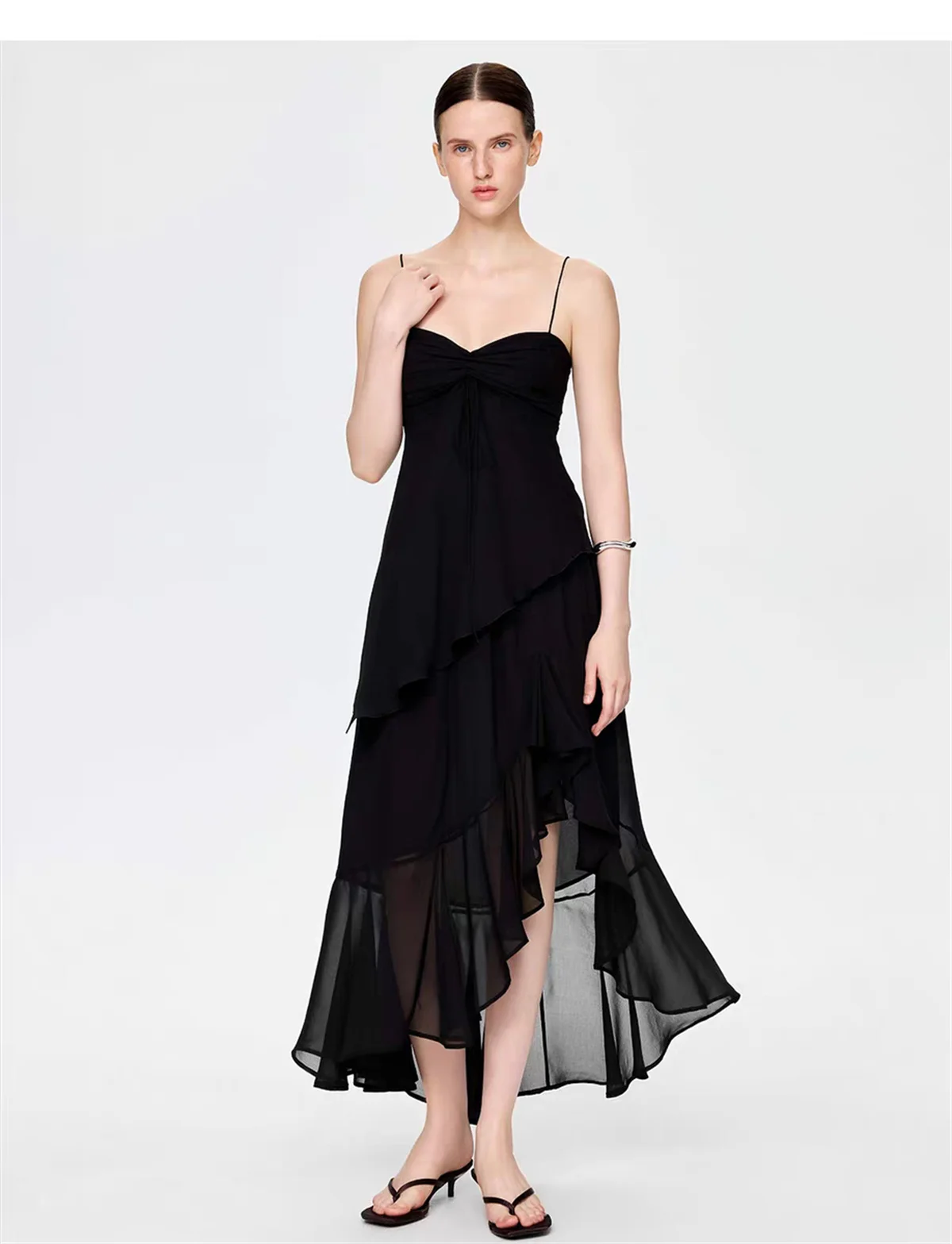 

High Waist Ruffles Chiffon Maxi Skirt plus Size Elegant Sexy Summer Boho Holiday Party Fashion 2026