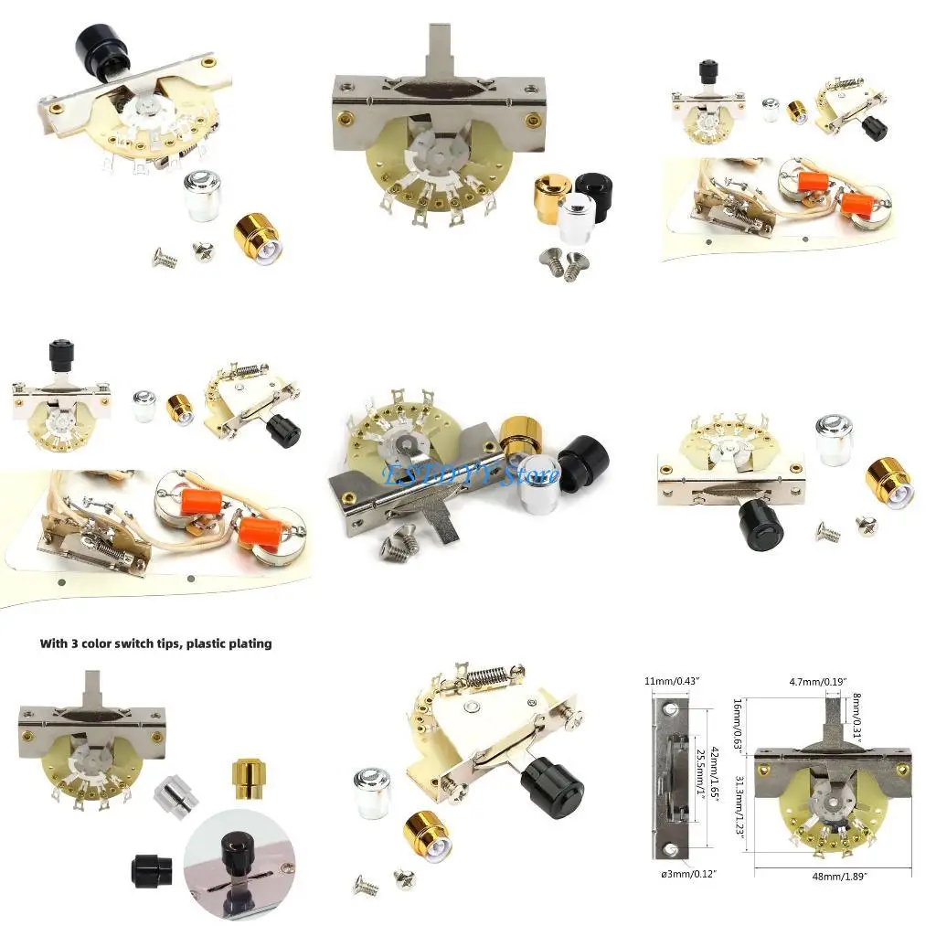 

G6DE 5-Way Guitar Pickup Selector Switches Pickup Lever Switches with 3 Tip Durable
