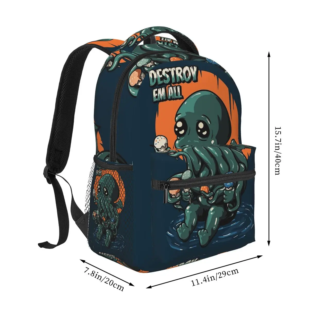 The Ice Cream Destroyer - Cute Baby Cthulhu Necronomicon Lovecraft Backpacks Bookbag School Bags Kids Rucksack Shoulder Bag