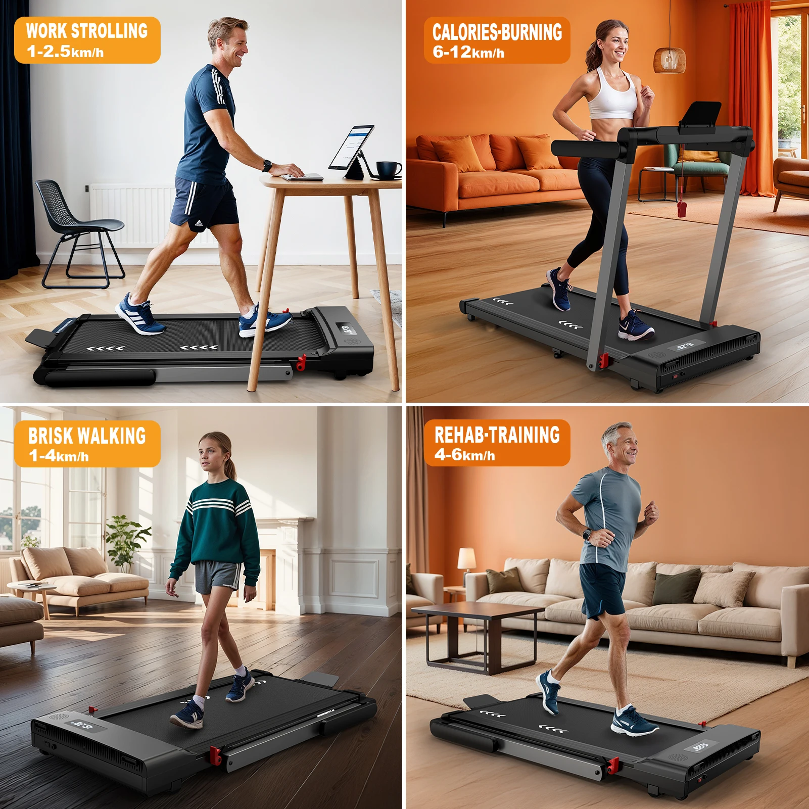 Mettlematic 2-in-1 Treadmill for Home 2