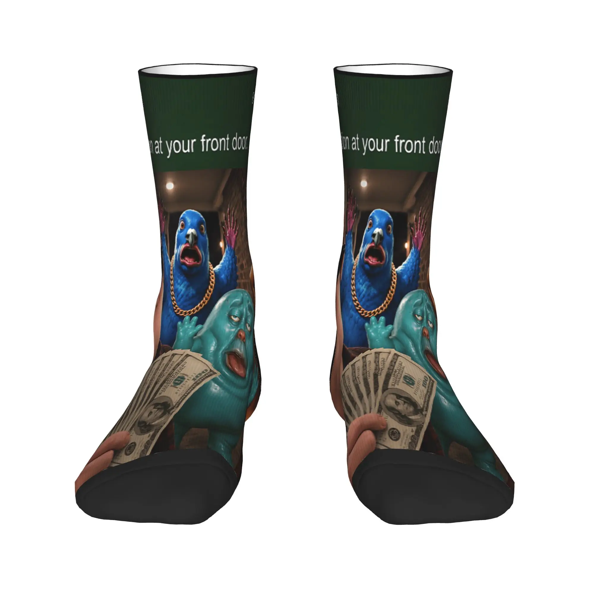 Internet Viral Kid Meme Brainrot Friend Tung Sahur John Pork Stockings  Graphic Gothic Socks Winter Socks Men Running Soft Socks