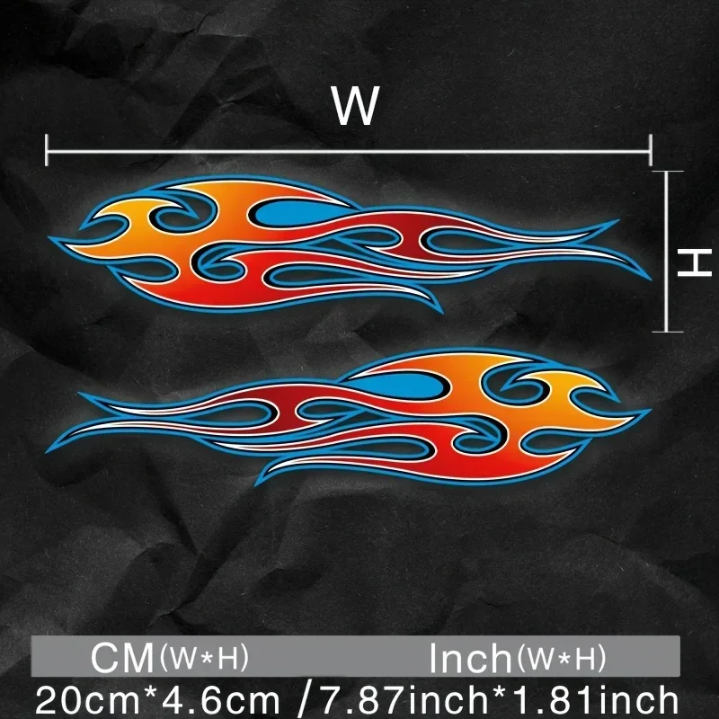 2 шт./компл., красочный узор пламени, наклейка на автомобиль, мотоцикл, энергическая наклейка для внешней персонализации автомобиля и любителей скорости
