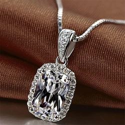 2026 Gorgeous White/Green/Purple/Pink Cubic Zirconia Women Necklace Simple and Elegant Design Female Wedding Trendy Jewelry