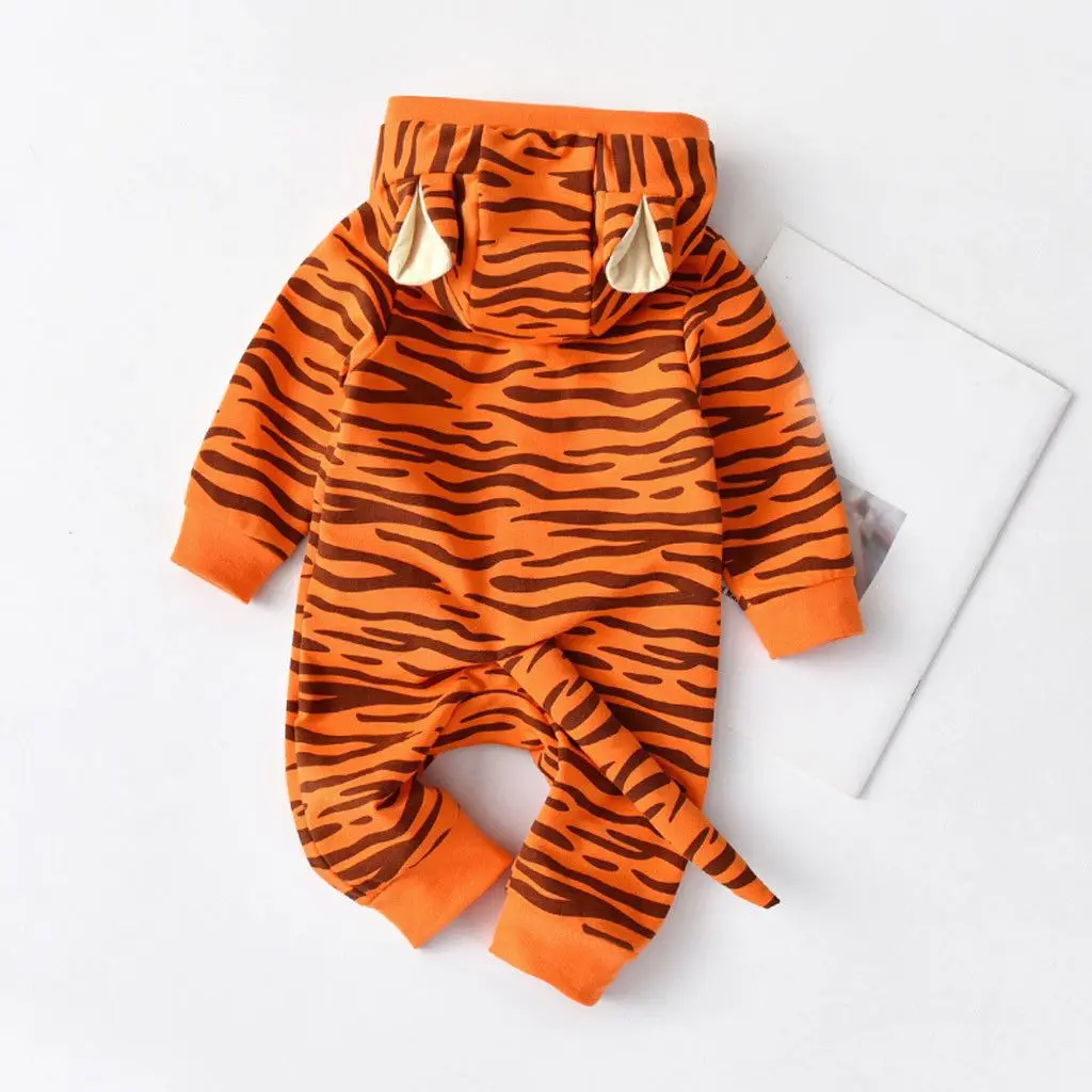 Umorden Baby Jungen kleinen Tiger Kostüm Hoodie Overall Stram pler Langarm Herbst Frühling Halloween Geburtstag Purim Kleidung