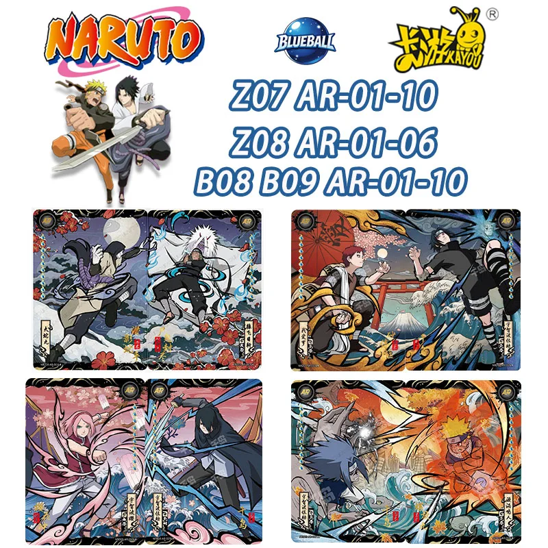 

Genuine Kayou Naruto Cards Full AR Series T4W8 No.01-10 Uchiha Sasuke Gaara Hatake Kakashi Rare Collectible Cards kids Toy Gifts