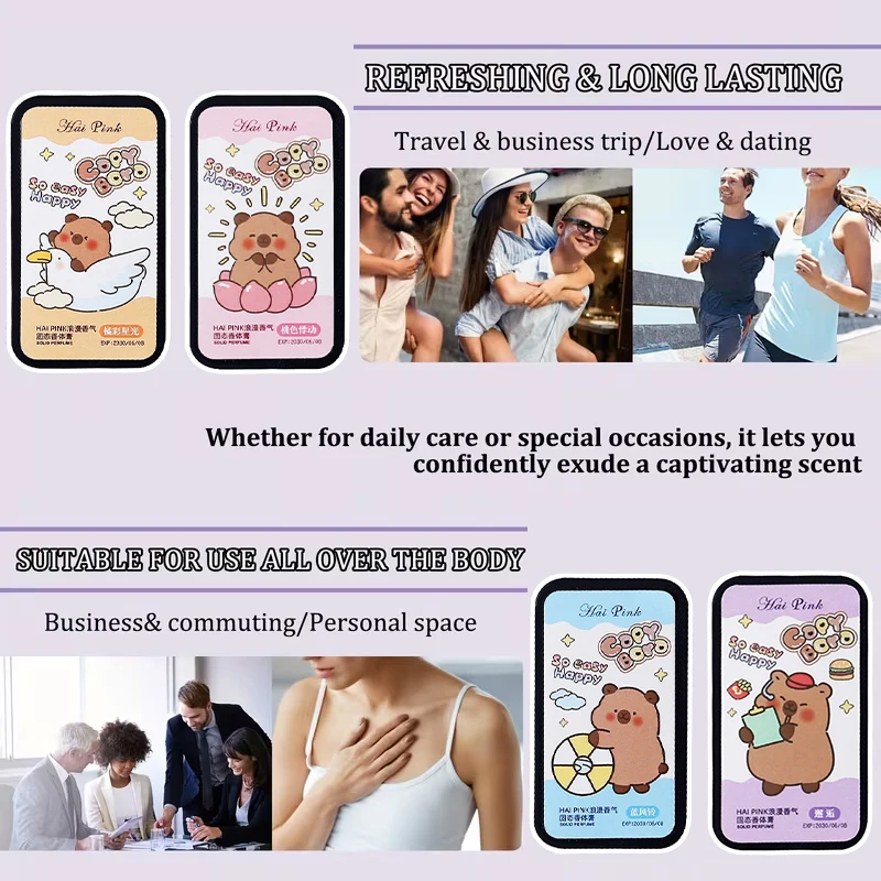 Women Pheromone Solid Perfume Balm Long Lasting Light Fragrance Portable Pocket Size Fresh Scent Mini Perfume Stick for Daily view 5