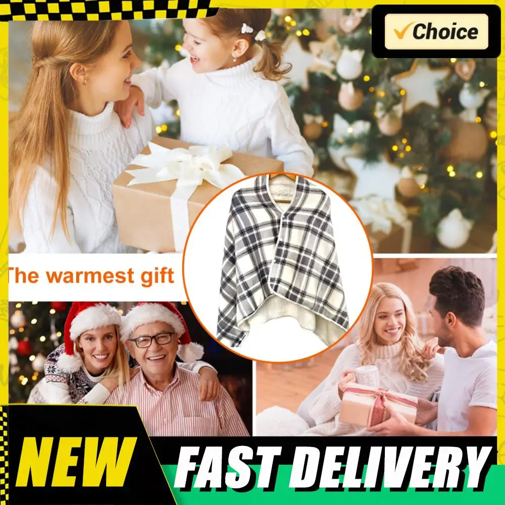 

USB Electric Heating Blanket 3 Heating Levels Fleece Heated Blanket Wearable Heated Shawl for Household and Office Knee Warmer