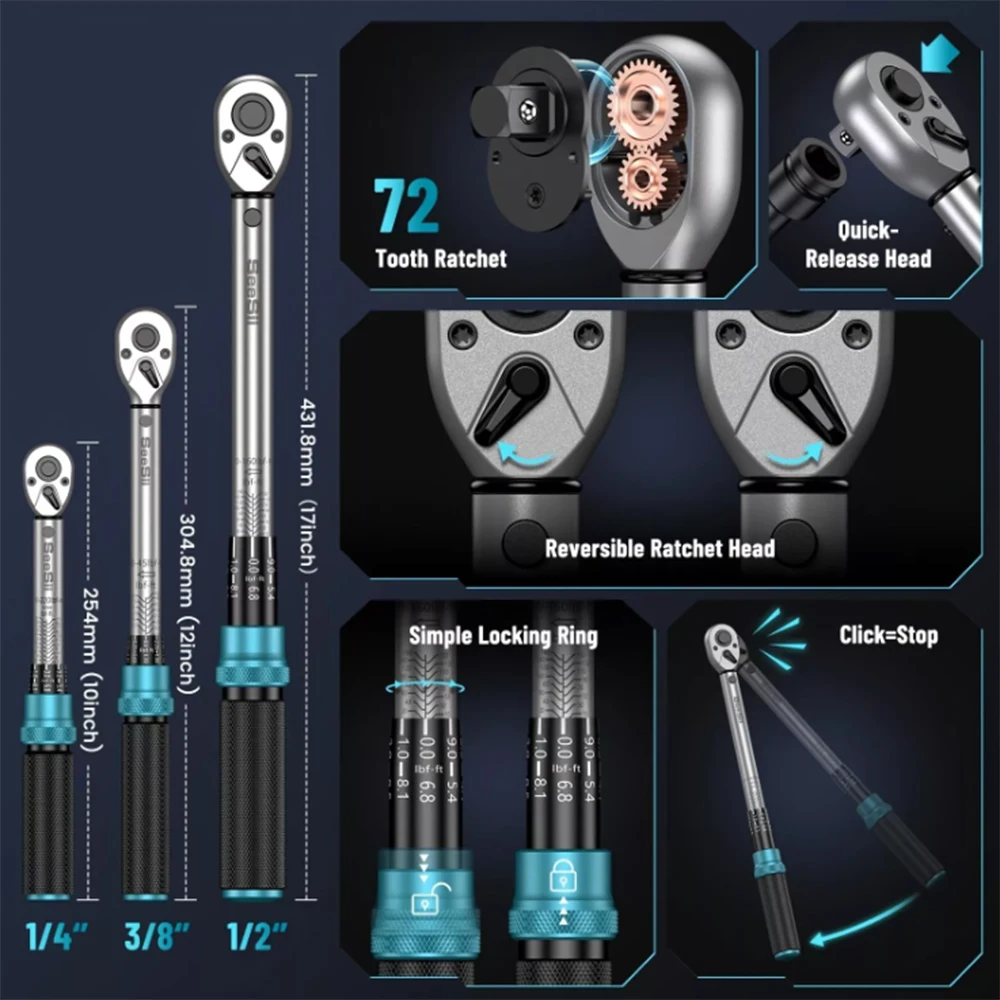 Seesii Ratchet Wrench Set Tools Full Professional Novelty Socket Sets Flat Wrenches Automotive Mechanical Hand Torque Car