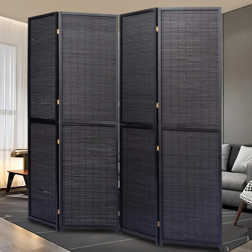 

6FT Bamboo Room Divider Wall Panel Freestanding 2-in-1 Multifunction Partition Room Dividers for Room Separation 4 Panel Folding