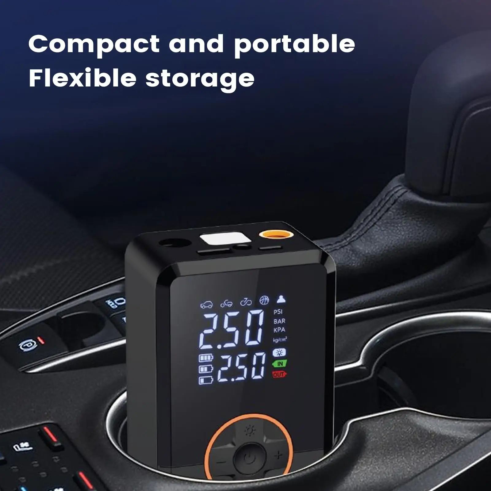 Electric air pump Compressor 130 PSI Tire Inflator With LED Smart Air Compressor For Car Bike Auto Truck Road Outdoor