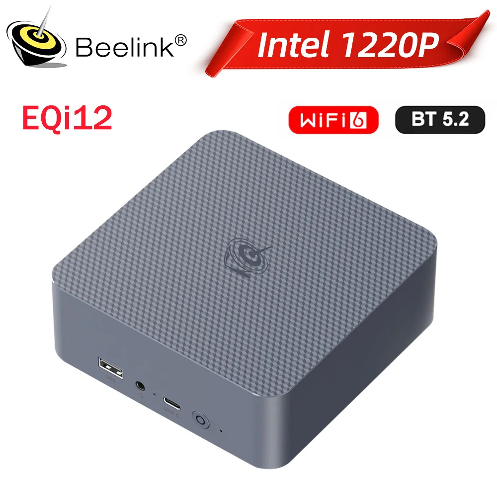 Beelink EQi12 1220P Intel 12th Core i3 Processors 1220P 24G RAM 500G SSD DDR5 Lan 1000M WiFi6 4K HD Desktop Computer