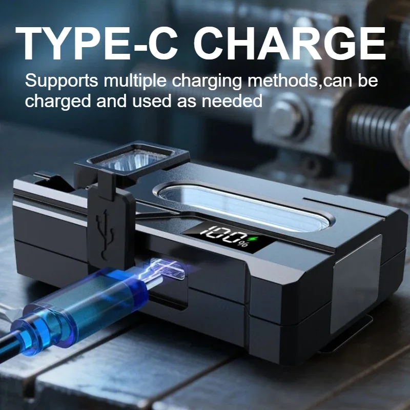 USB-C LED Flashlight Mini Pocket Torch with Metal Clip 90° 270° Adjustable Head & Built-in Battery Outdoor Emergency Work Light