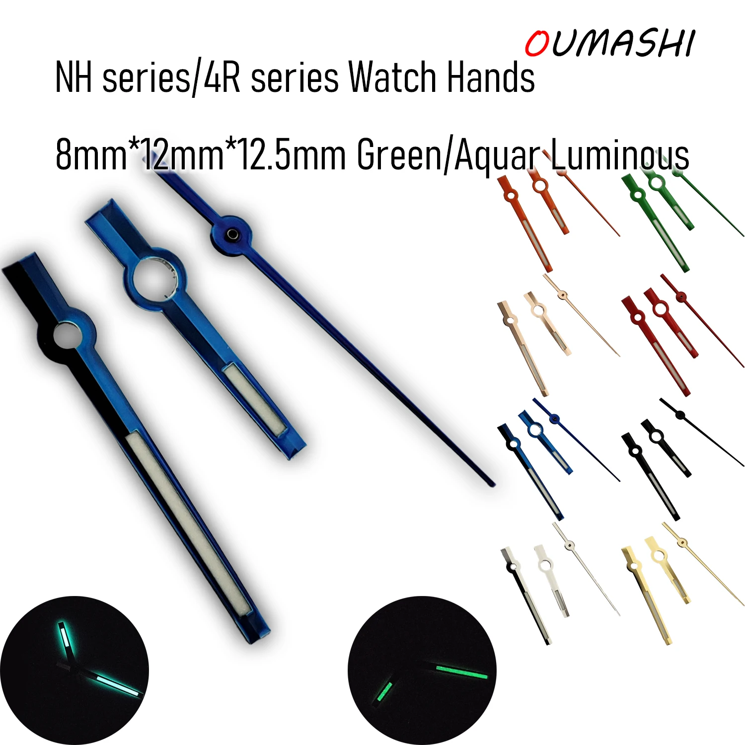 

NH series/ 4R series Watch hands Green/Aqua Refit Watch accessories Colorful Watch Hands