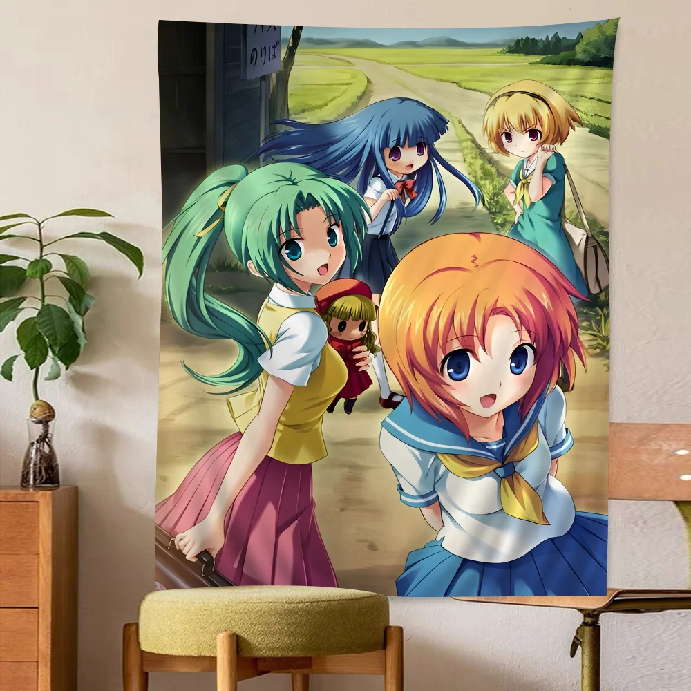Higurashi When They Cry Chart Tapestry Art Science Fiction Room Home Decor Cheap Hippie Wall Hanging