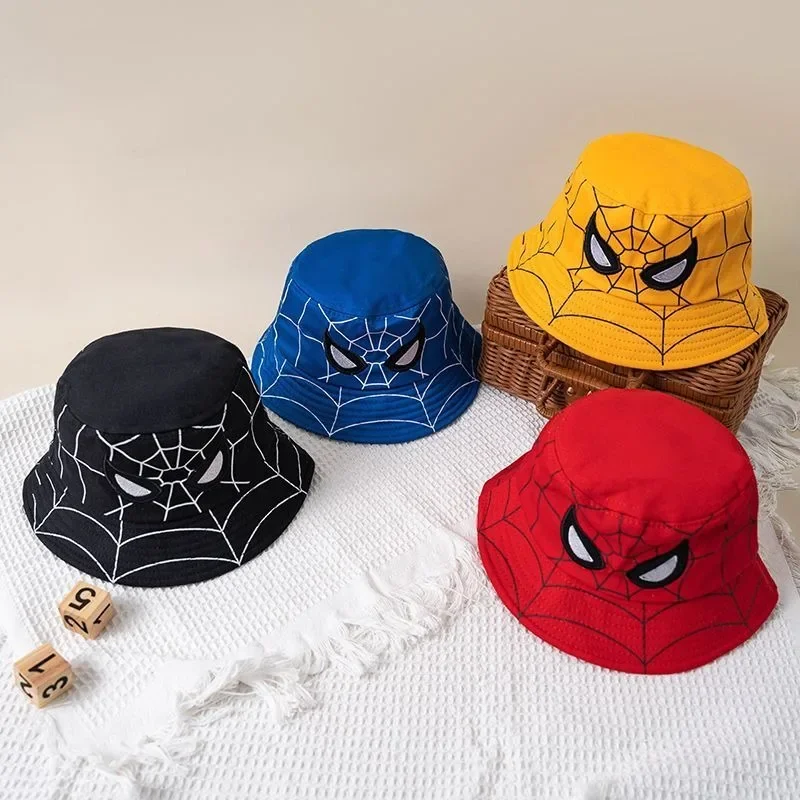 New Hot Selling Spider Man Fisherman Hat Spring and Autumn Fashion Outdoor Sunshade and Sun Protection Children's Hat Basin Hat