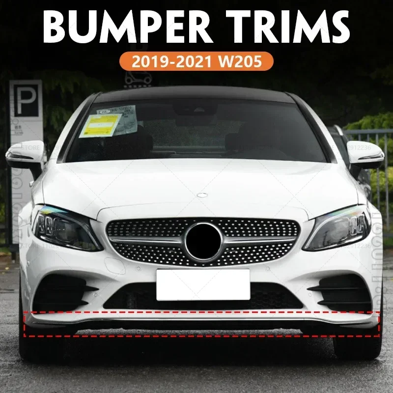 

For 2019-2022 Mercedes-Benz C180 C200 C300, C43 AMG (W205) Front Bumper Molding Trims Black 2058858902 2058859002 2058859102