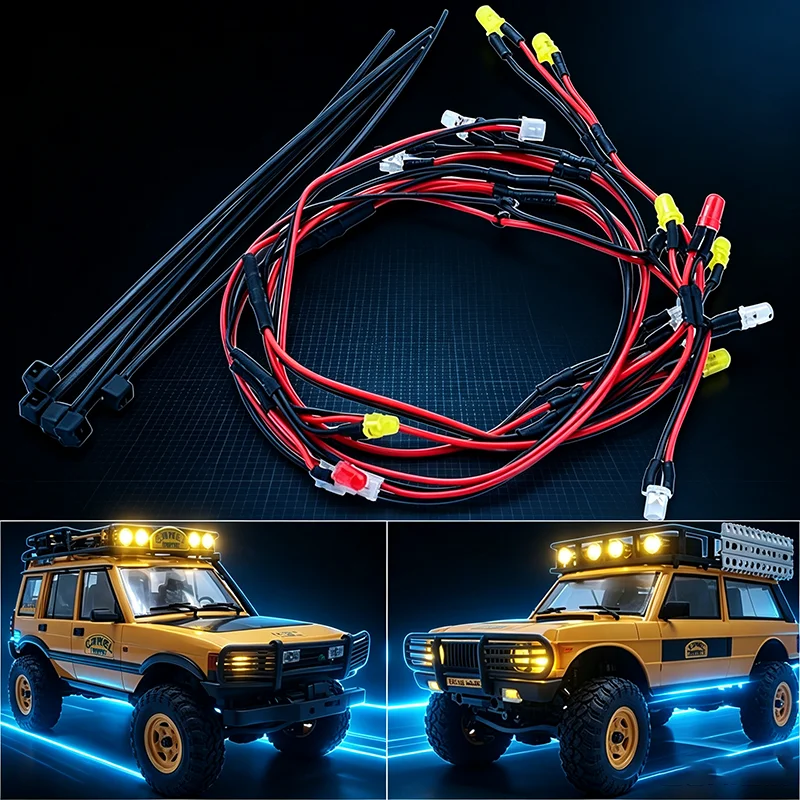 FMS FCX24M Camel Cup Lighting System Front and Rear Lamp for 1/24 RC Crawler Car FCX24M for Discovery for Range Rover Truck
