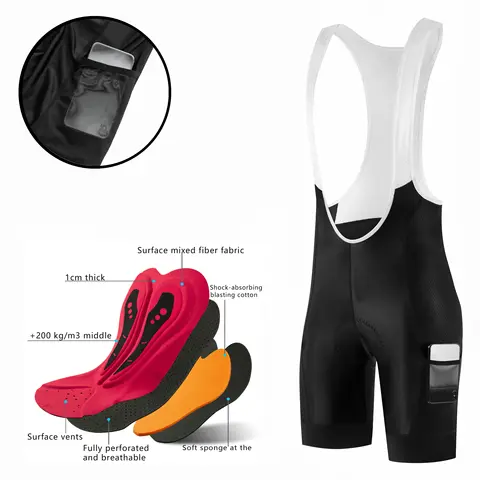 Fualrny Bicycle Bib Shorts Cycling Man Lycra Bretelle Overalls Men MTB Chamois Braces Bike Tights Male Ciclismo Biker Clothing