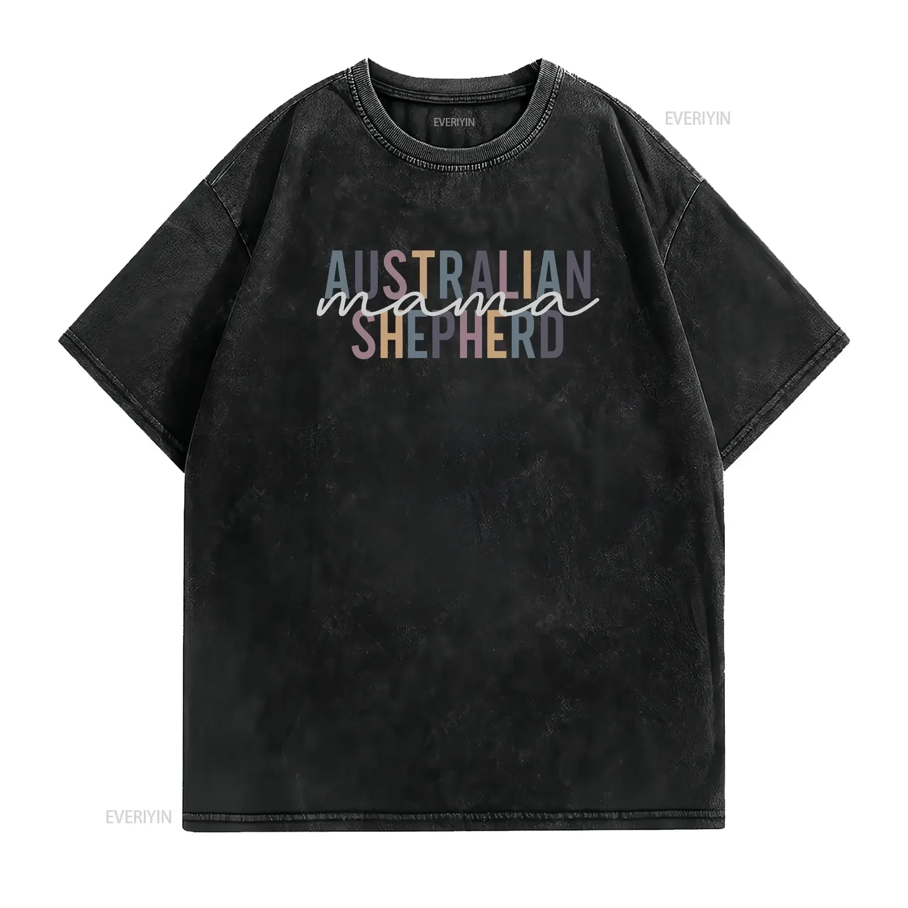 Aussie Mom T Shirt Australian Shepherd Lover Dog vintage Washed Stylish Casual streetwear fashion Comfortable Soft Slightly