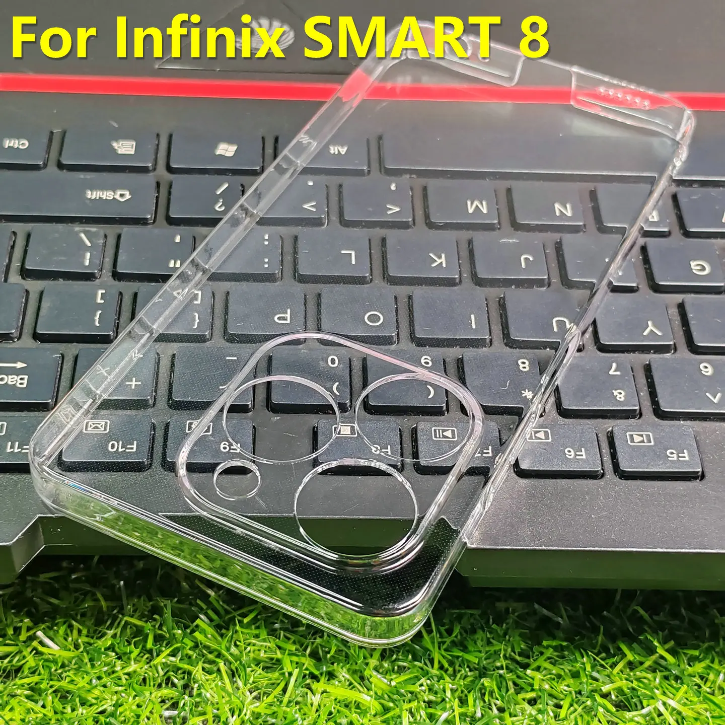 Infinix Smart 8、10 Pro、Hot 60 Pro用ケース、クリスタルハードPCフルカバー、クリアカメラ保護バックシェル