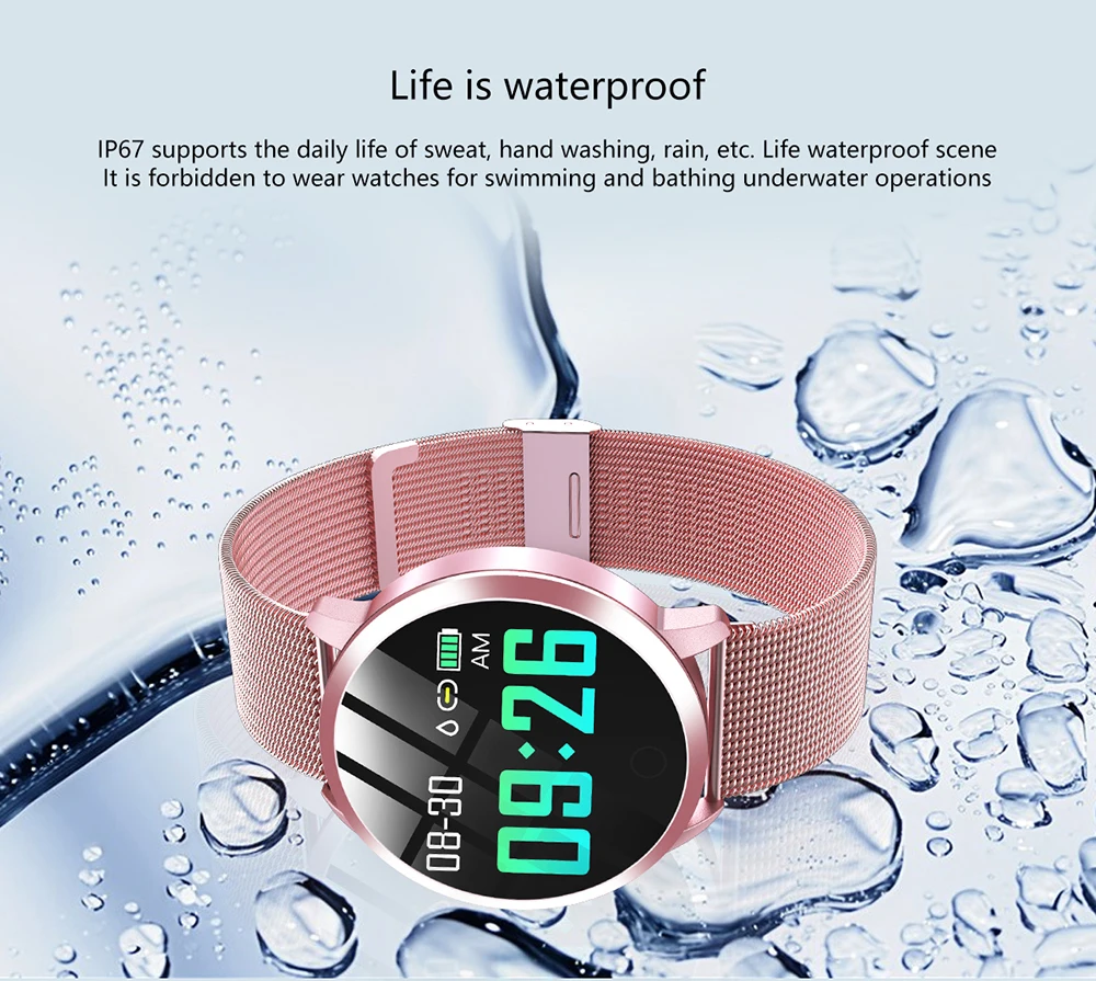 

Fashion Smart Bracelet Waterproof Heart Rate Blood Pressure Sleep Female Monitoring Menstrual Cycle Smart Reminder Watch Gift