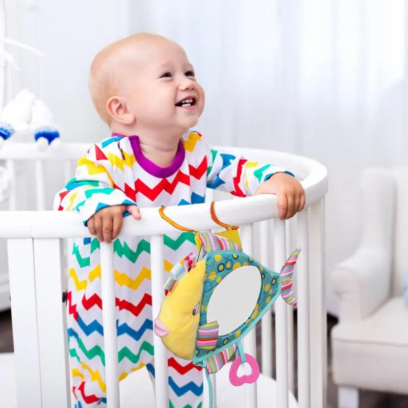 Jouet de miroir de voiture en forme de poisson pour bébé, miroir de siège arrière pour nourrissons, vue claire comme le cristal pour la garde