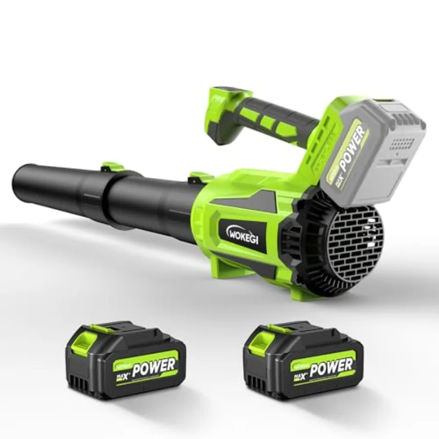 

21V Cordless Leaf Blower 580CFM 180MPH Brushless Motor with 2 Batteries and Fast Charger for Lawn Yard Patio Driveway Garage Li