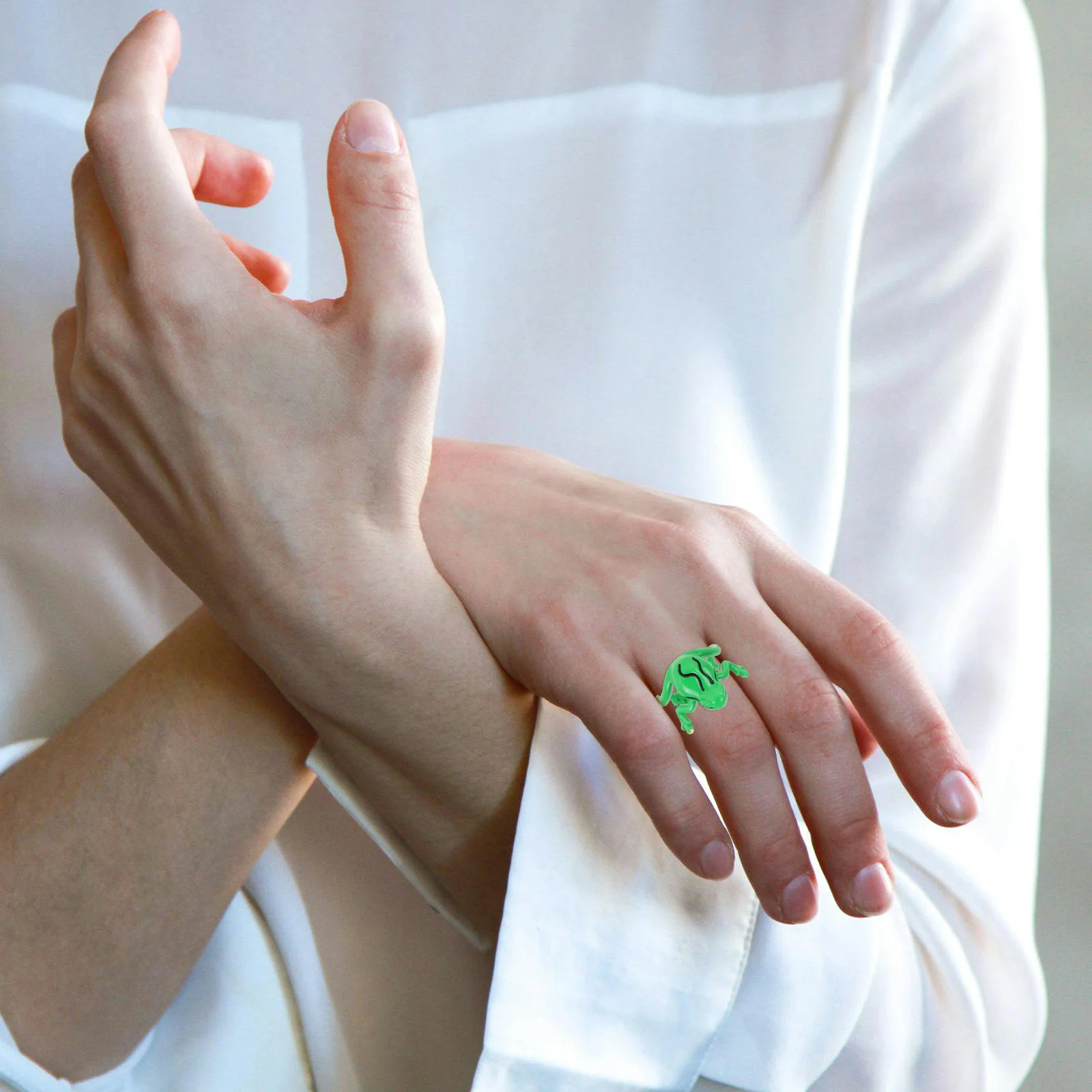 

2Pcs Frog Cute Animal Adjustable Open Lightweight Comfortable Frog Jewelry Rings Women Accessories Stylish Design