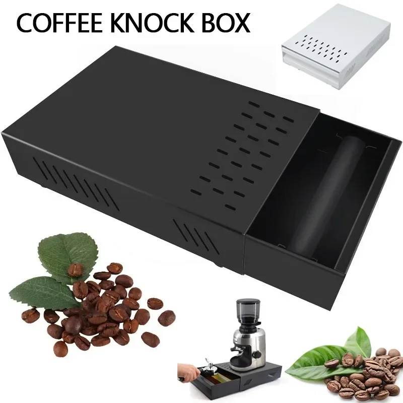 

Stainless Steel Coffee Knock Box Separable Coffee Slag Box Removable Drawer Rubber Lever Thickened Coffee Residue Powder Boxs