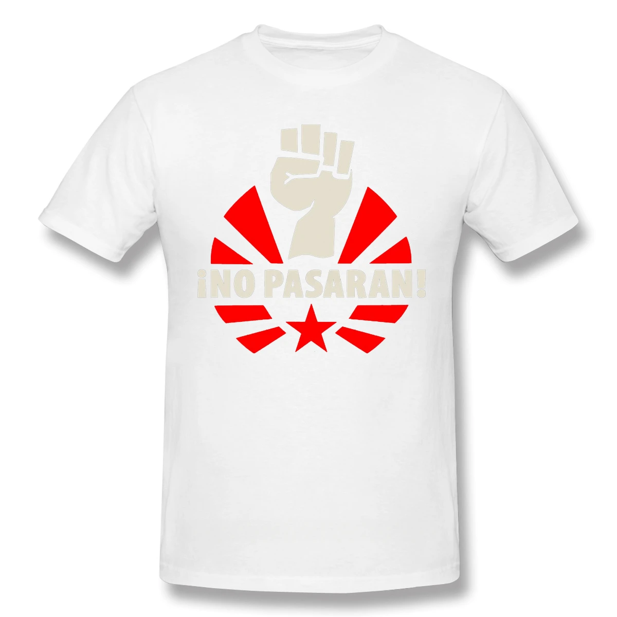 Man TShirt No Pasaran Fist & Star Anime Clothes Shirt Design Communism Marxism Socialism CCCP Soviet Union Cotton Men T-Shirt