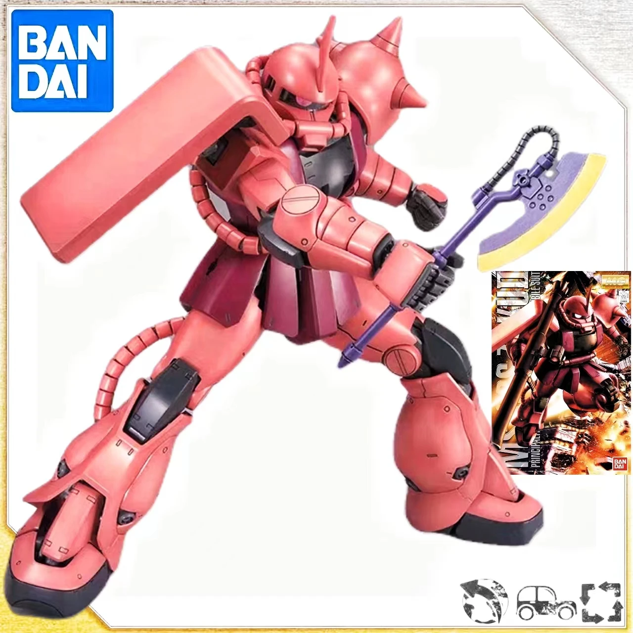 

Bandai Anime MG 1/100 MS-06S-ZAKU Char's Zaku VER.2.0 GUNDAM Assembly Plastic Model Kit Action Figures Toy Collection Gift