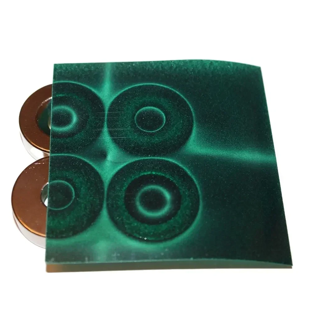 1pc Magnetic Field Viewer Viewing Film 100x100mm Card Magnet Detector Pattern Display Magnetic Field Viewer Dark Green