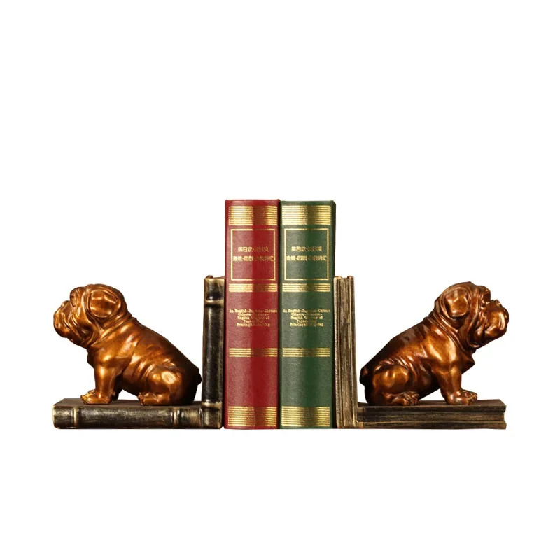 Amerykański wiejski kreatywny piasek z żywicy pies plik książek rzemiosło żywiczne prezenty Retro używane dekoracje dekoracje domu