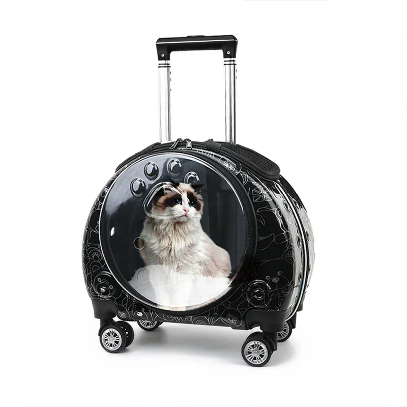 Bolsa de Transporte Pequeña para Gatos, Transportín para Gatitos, Hámsteres, Conejos, con Ruedas, Jaula para Mascotas
