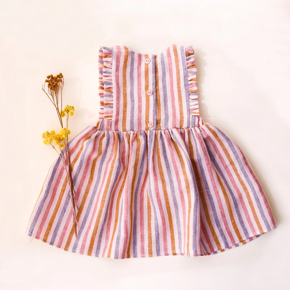 Summer Baby Girl Dresses Cotton Linen Sleeveless Kids Girls Dresses Baby Girl Clothes For Children