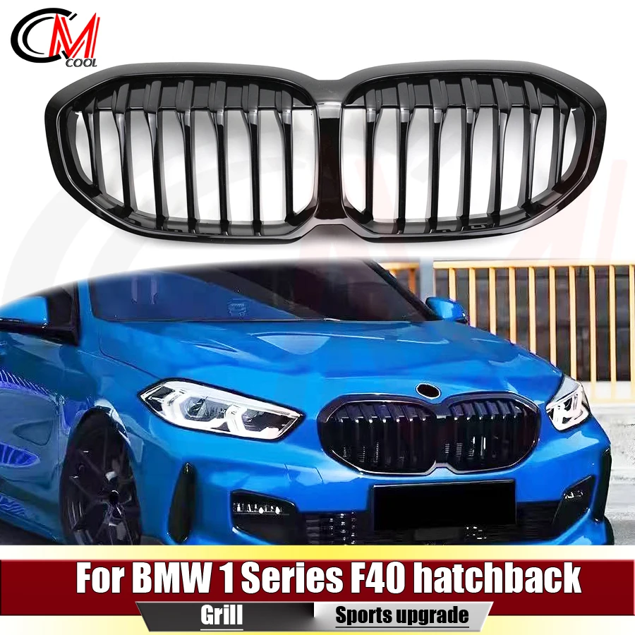 For BMW 1 Series F40 2020-2026 Bright black double kidney grille car front bumper grille upgrade decoration