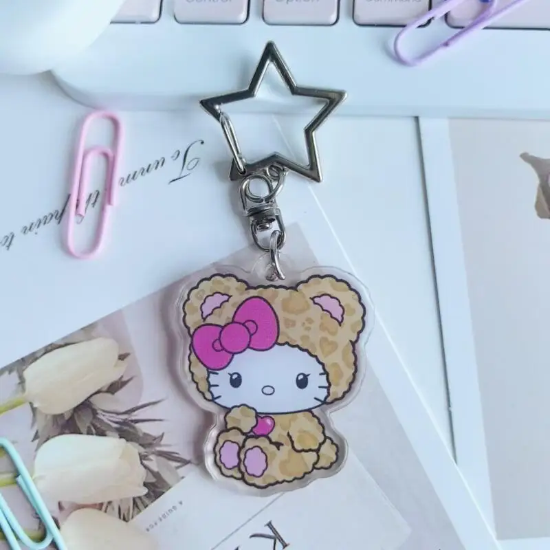 

Милый акриловый брелок Hello Kitty с Синамороллом и Май Мелоди, очаровательный мультяшный кулон для сумки, прекрасный подарок на день рождения для девочек и женщин