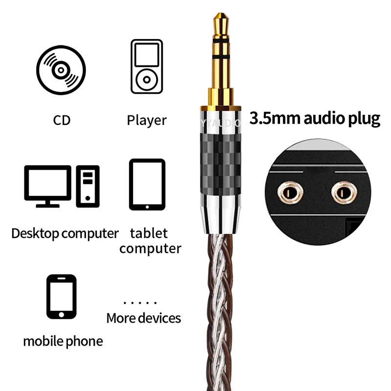 HiFi 3.5mm to Mini XLR Headphone Cable OCC + Sterling Silver XLR Female to 3.5mm Stereo Jack Audio Adapter Cable For Microphone