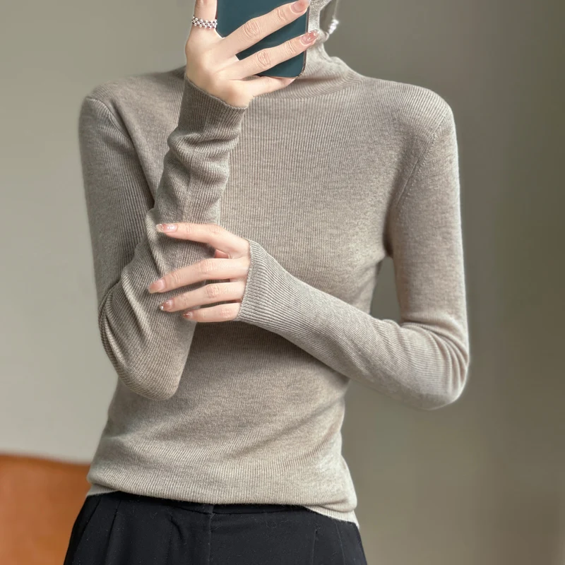 2023 New Cashmere Sweater Women turtleneck  Pullover Long Sleeve Winter Knitted Sweater Warm High Quality Jumper