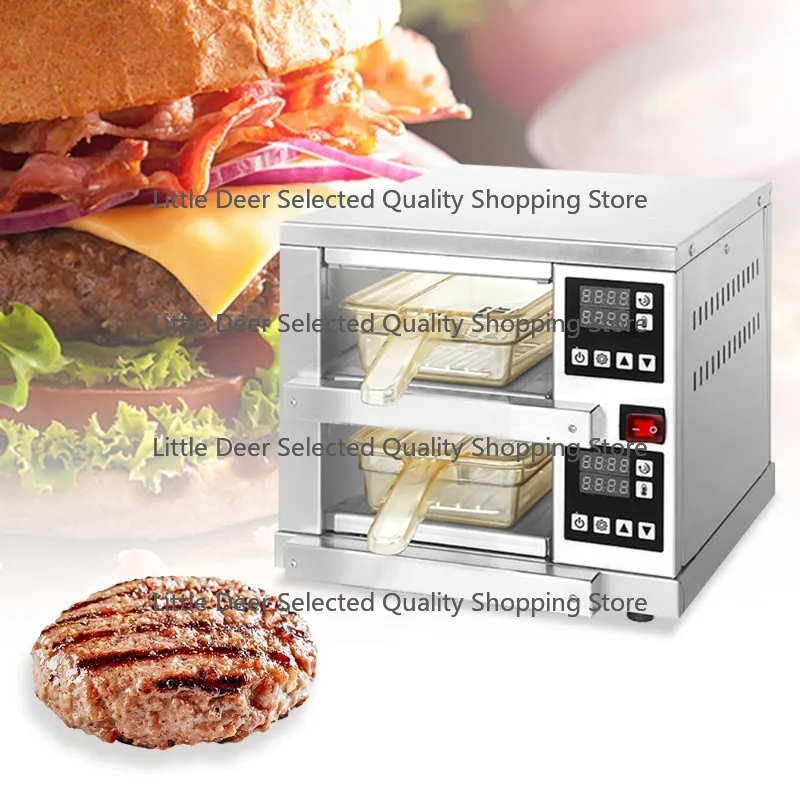 

1-Tier 2-Plate Hot Sale Commercial Chicken Nuggets Cabinet Burger Patty Holding Cabinet Food Warmer for Hotles Restaurant
